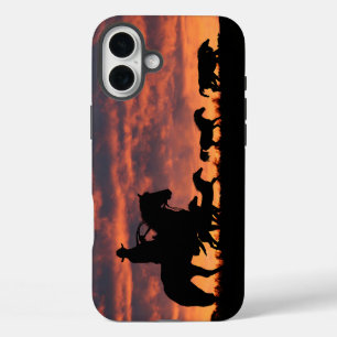 Country Western Cowboy Roundup Wild Horses iPhone 16 Plus Case