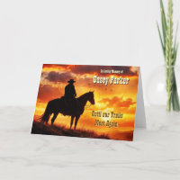 Country Western Cowboy Sympathy Personalised Card