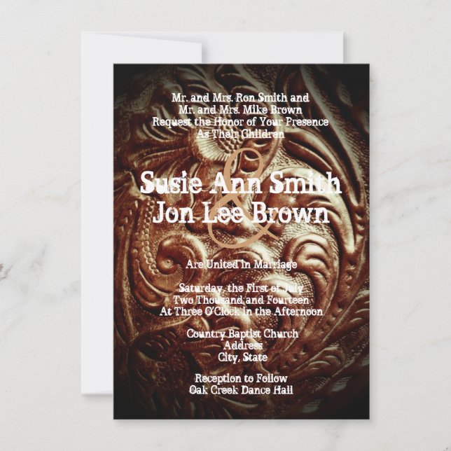 Country Western Cowboy Wedding Invitations (Front)