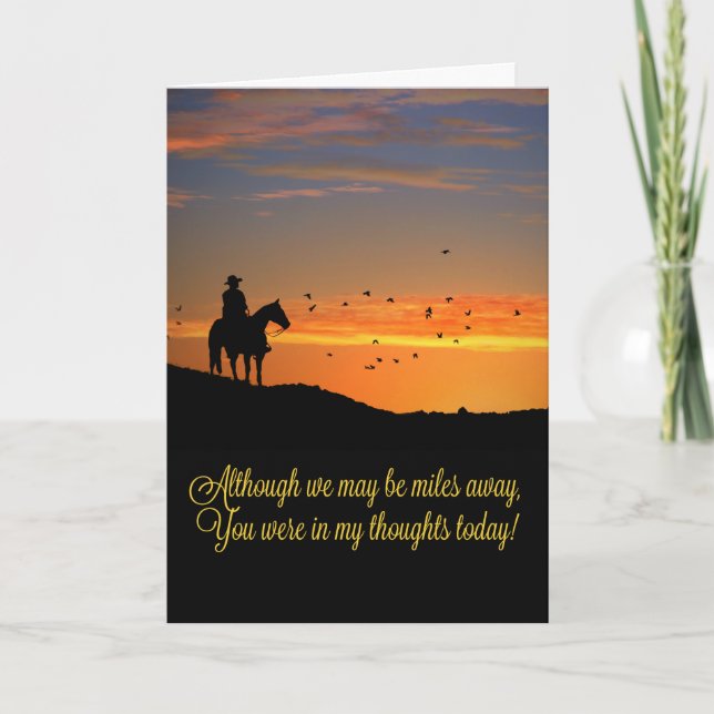 Country Western Cowboy You Are in My Thoughts Card (Front)