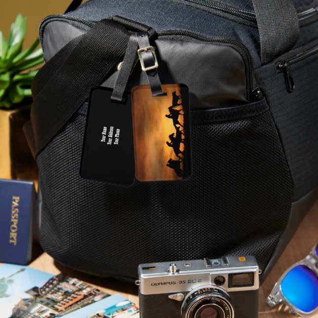 Country Western Cowboys and Roundup Luggage Tag (Front & Back)