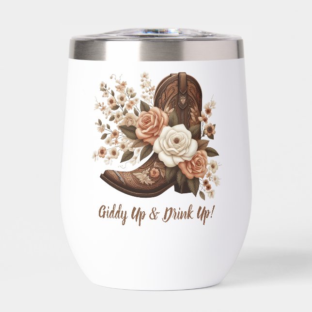 Country Western Cowgirl Boot with Flowers (Front)