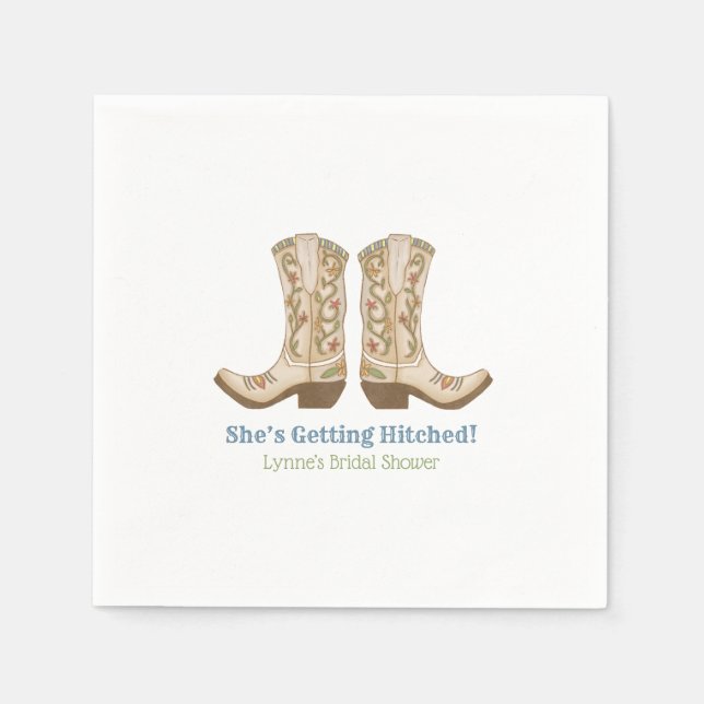 Country Western Cowgirl Bridal Shower Napkins (Front)