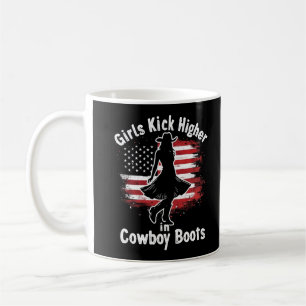 Country Western Cowgirl Girls Kick Higher In Boots Coffee Mug