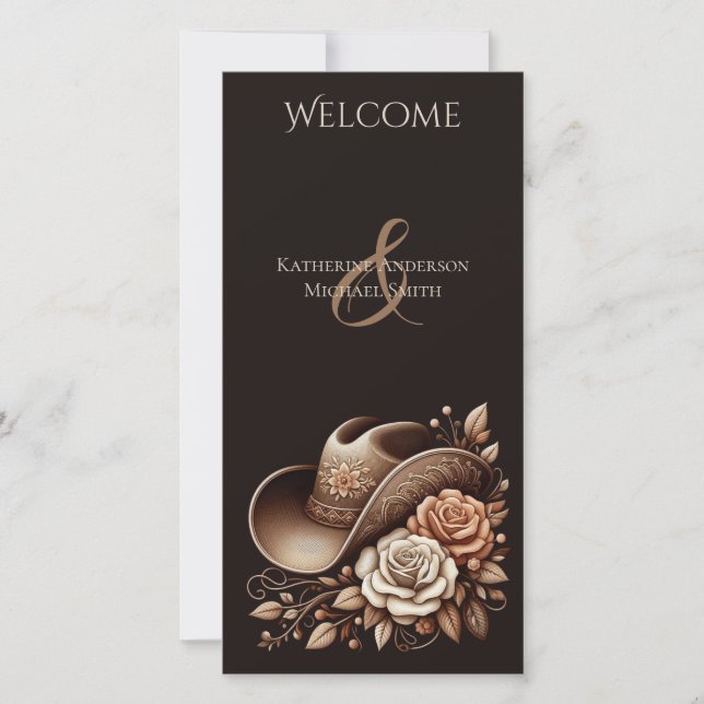 Country Western Cowgirl Hat with Flowers (Front)