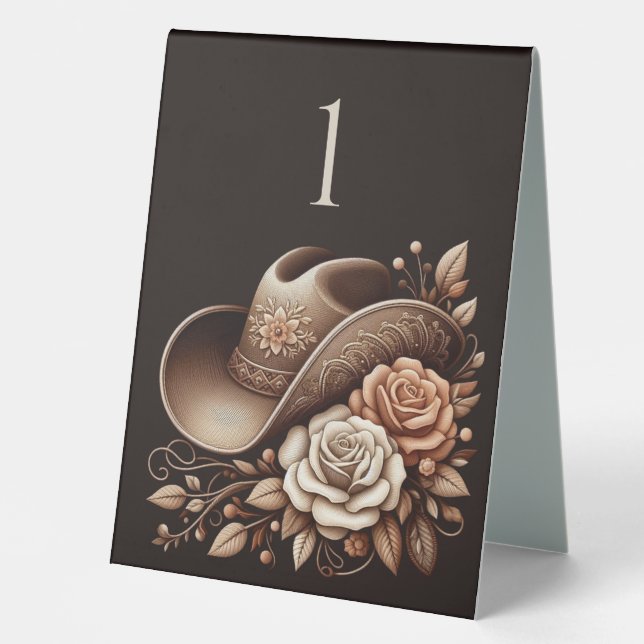 Country Western Cowgirl Hat with Flowers (Front)