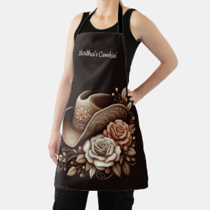 Country Western Cowgirl Hat with Flowers Apron