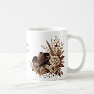 Country Western Cowgirl Hat with Flowers Coffee Mug