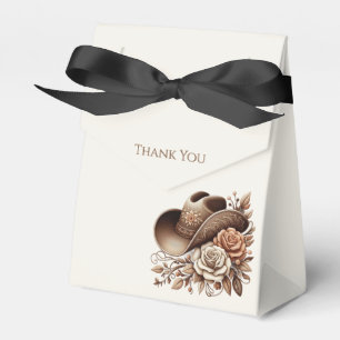 Country Western Cowgirl Hat with Flowers  Favour Box