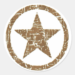Country Western Cracked Star Badge D1 Stickers