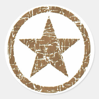 Country Western Cracked Star Badge D1 Stickers