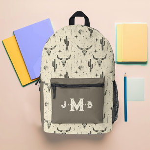 Country Western Custom Monogram Printed Backpack