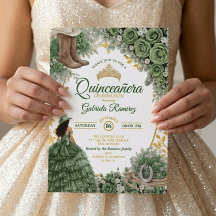 Country Western Emerald Green Roses Quinceañera