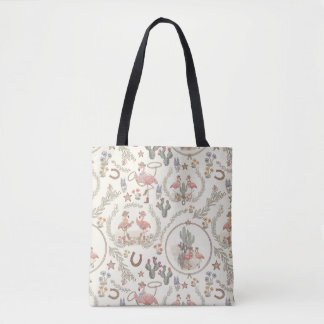 Country Western Flamingo Tote Bag
