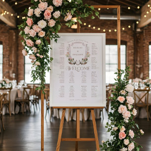 Country Western Floral Crest Wedding Seating Chart