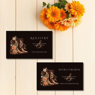 Country Western Flowers with Cowboy Boots Business Card