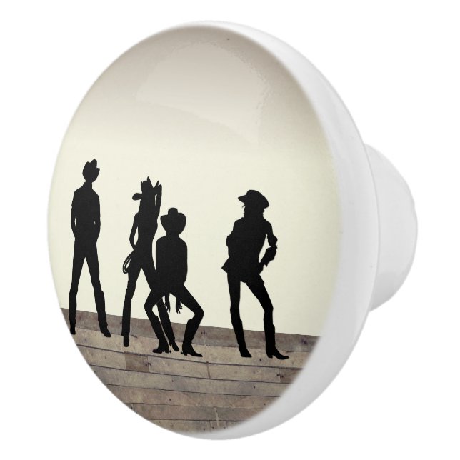 Country Western Fun Ceramic Knob (Right)