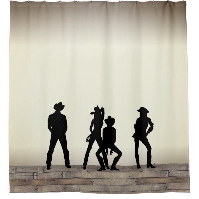 Country Western Fun Shower Curtain (Front)