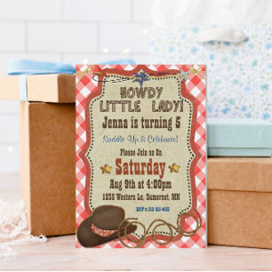 Country Western Girl Birthday Invitation