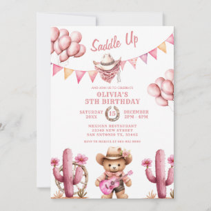 Country Western Girl Cowgirl Birthday Invitation