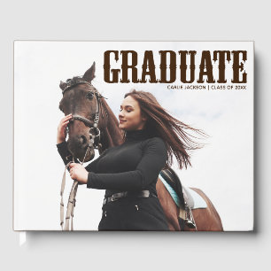 Country Western Graduate Photo Cowgirl Graduation Guest Book