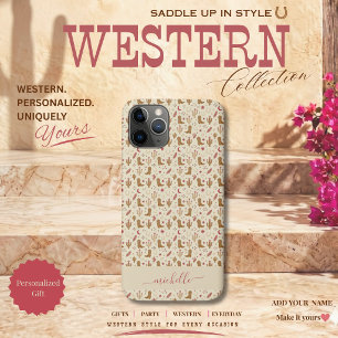 Country Western Hand-Drawn Pattern with Script iPhone 11 Pro Case