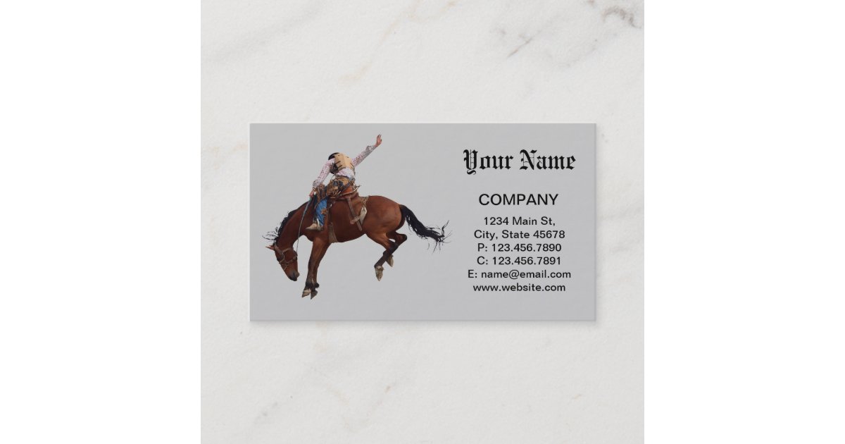 Country Western horseback Riding Rodeo Cowboy Business Card Zazzle