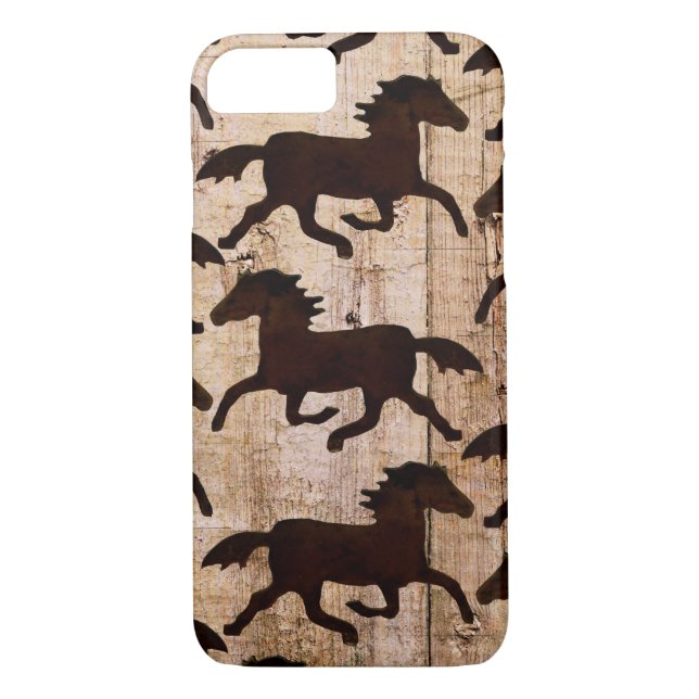 Country Western Horses Barn Wood iPhone 7 Case (Back)