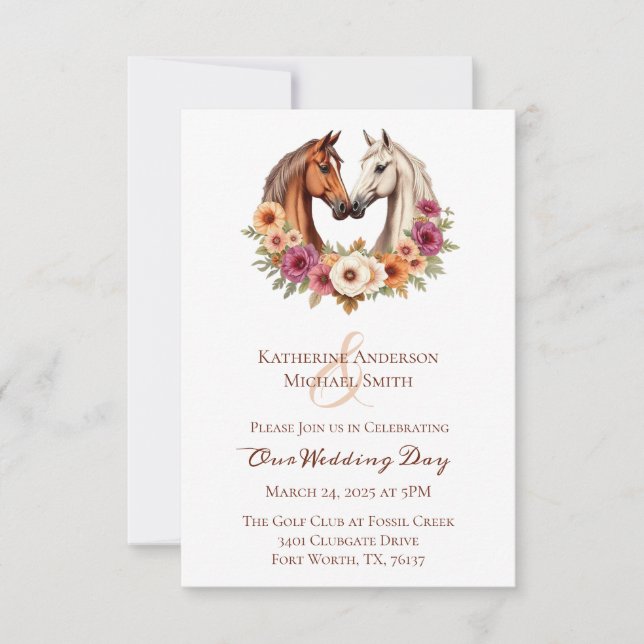 Country Western Horses Invitation (Front)