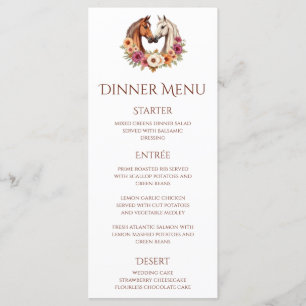 Country Western Horses Menu