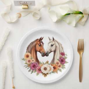 Country Western Horses Paper Plate