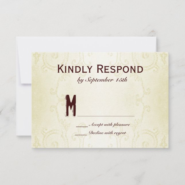 Country Western Horseshoe Swirl Wedding RSVP Cards (Front)