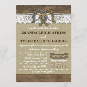 Country Western Horseshoe Wedding Invitations