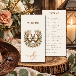 Country Western Horseshoes -Wedding Program