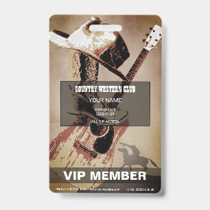 Country Western ID Badge