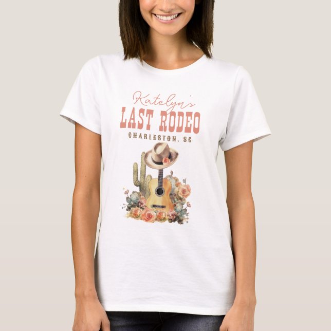 Country Western Last Rodeo Bachelorette Weekend T-Shirt (Front)