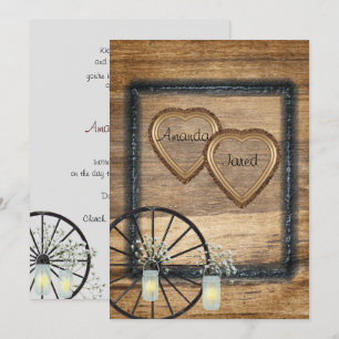 Country Western, Mason Jars, Wedding Invitation
