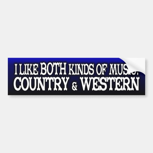 Country & Western Music Lover Bumper Sticker (Front)