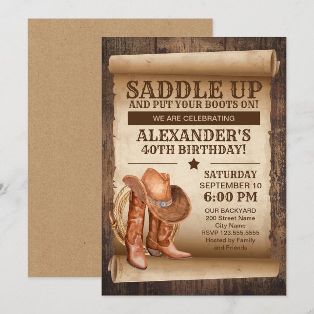 Country Western Party Invitation (Front/Back)