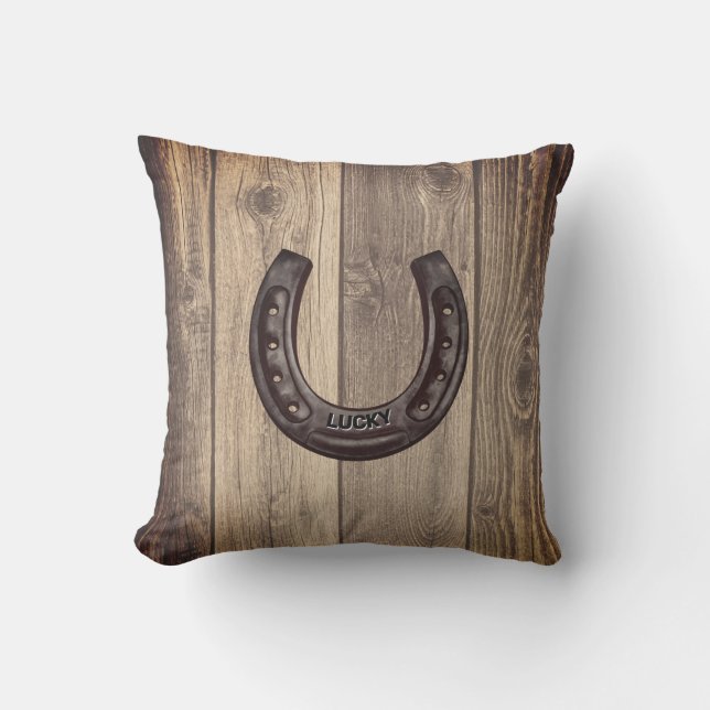 Country Western Personalised Lucky Horseshoe Cushion (Front)