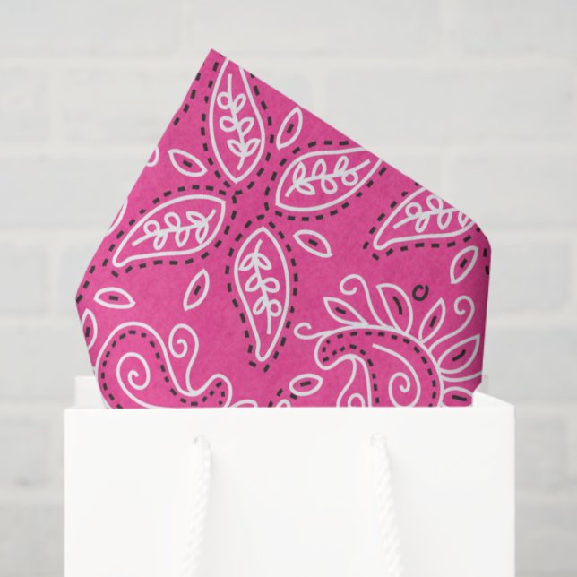 Country Western pink paisley pattern tissue paper (Gift Bag)