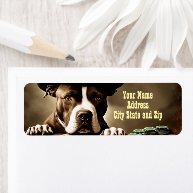 Country Western Pitbull Gambling Return Address (Insitu)