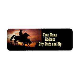 Country Western Rodeo Cowboy Return Address