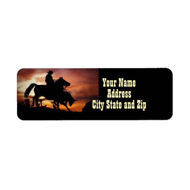 Country Western Rodeo Cowboy Return Address (Front)