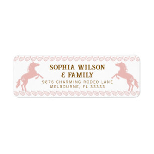Country Western Rodeo Horse Return Address
