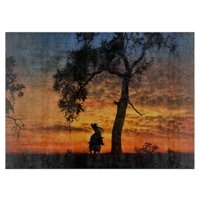 Country Western Roping Cowboy Cutting Board (Front)