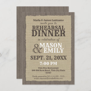 Country Western Rustic Rehearsal Dinner Invitation