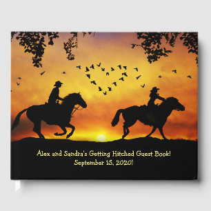 Country Western Rustic Wedding Getting Hitched Guest Book