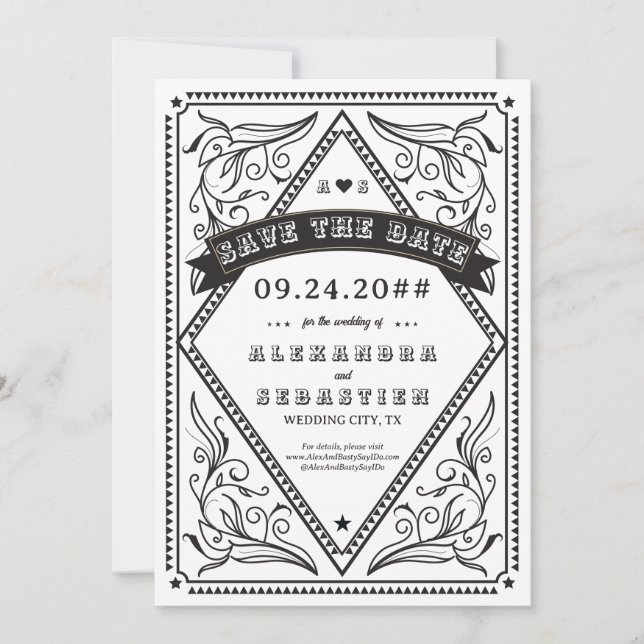 Country Western Rustic Wedding Save the Date Invitation (Front)