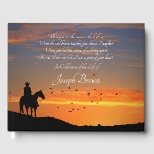 Country Western Spiritual Poem Celebration of Life Guest Book